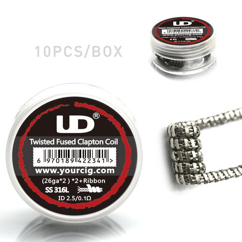 SS316L Twisted fused clapton coil 0,1Ω (Pack 10Un)