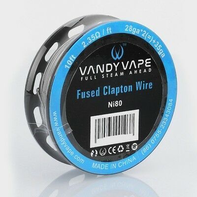 Ni80 Fused Clapton Wire - 28GA x 2 + 35GA 3m (10 Feet) by Vandy Vape