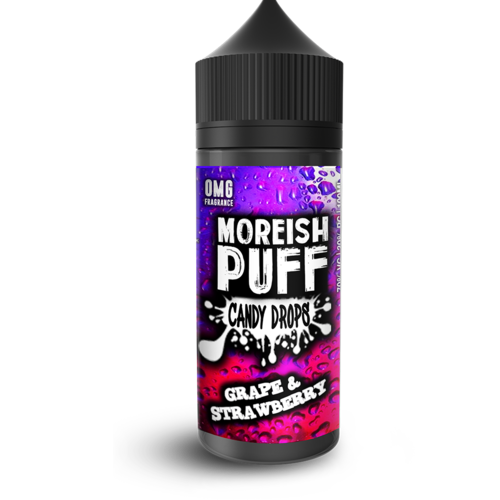 Moreish Puff Grape &amp;amp;amp; Strawberry Candy Drops Short Fill- 100ml em Unicorn bottle 120ml