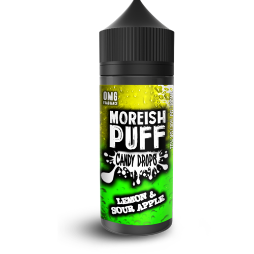 Moreish Puff Lemon &amp;amp; Sour Apple Candy Drops Short Fill - 100ml em Unicorn bottle 120ml