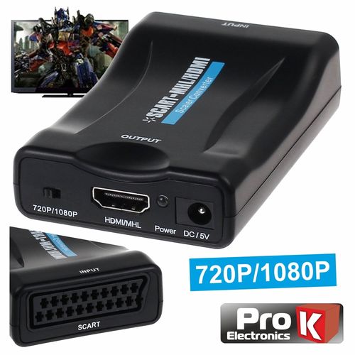 Conversor Scart P/ HDMI/Mhl 720p/1080p PROK